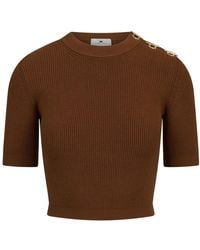 Elisabetta Franchi - Round-Neck Knitwear - Lyst