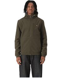 Lyle & Scott - Softshell-jacke mit kapuze und gerippten bündchen - Lyst