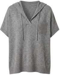 Peserico - Hoodies & Sweatvesten ,Grijs ,Wol Sweatshirt Van Scheerwol, Zijde En Kasjmier - Lyst