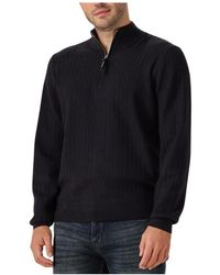 Pure Path - Truien & Vesten ,Blauw ,Polyester Regular Fit Zig Zag Half Zip Truien - Lyst