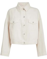 Brunello Cucinelli - Jassen ,Wit ,Katoen Cover Outerwear Jacket - Lyst