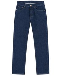 Aspesi - Jeans ,Blauw ,Katoen Katoenen Denim Broek Met Hoge Taille - Lyst
