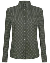 Rrd - Overhemden ,Groen ,Klassieke Micro-Patroon Overhemd - Lyst