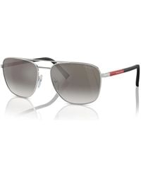 Prada - Zilver/Grijs Getinte Zonnebril Ps 54Zs - Lyst