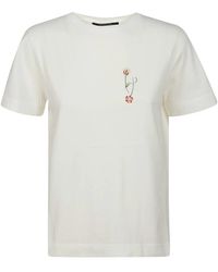 Hand Picked - Camiseta de algodón de manga corta con estampado frontal - Lyst