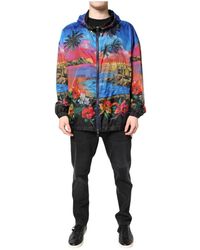 Dolce & Gabbana - Jassen ,Veelkleurig ,Polyester Full Zip Windbreaker Jacket - Lyst