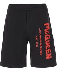 McQueen - Korte Broeken ,Zwart ,Katoen Bermuda Schoenen Voor Een Stijlvolle Look - Lyst