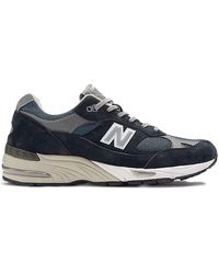 New Balance - M 991 Nv Leder Navy Made in England - Lyst