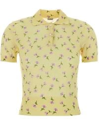 Jil Sander - Tops ,Geel ,Katoen Polo Shirt Van Katoenmix Met Print - Lyst