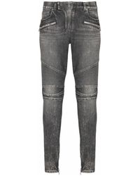 Balmain - Slim-Fit Biker Jeans - Lyst
