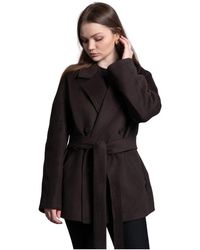 ESTRO - Korte Double-Breasted Wollen Jas - Lyst