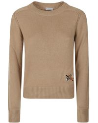 Burberry - Truien & Vesten ,Bruin ,Wol Janelle Ronde Hals Gebreid - Lyst