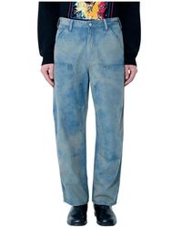thisisneverthat - Jeans ,Blauw ,Katoen Bleached Double Knee Pants - Lyst
