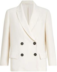 Brunello Cucinelli - Jassen ,Leer Monili Double-Breasted Jacket - Lyst