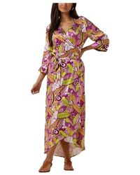 Colourful Rebel - Bohemian Blumen Wrap Maxi Kleid - Lyst