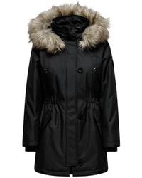 ONLY - Schwarze kapuzenjacke für frauen - Lyst