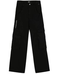 Gcds - Pantaloni in cotone nero a gamba larga - Lyst