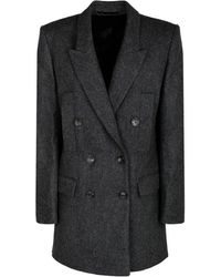 Isabel Marant - Jassen ,Grijs ,Wol Donkergrijze Floyd Blazer Jas - Lyst