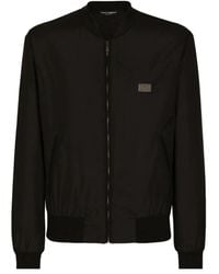 Dolce & Gabbana - Nylon Jacket With Logo Plaque - Lyst