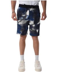 Armani Exchange - Baumwoll-bermuda-shorts mit elastischem bund - Lyst