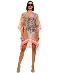 Liu Jo - Badmode ,Veelkleurig ,Chiffon Geprinte Chiffon Kaftan - Lyst