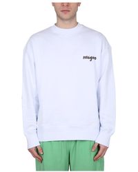 MSGM - Katoenen Sweatshirt Met Ronde Hals En Logo - Lyst
