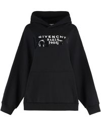 Givenchy - Schwarzer Hoodie Mit Logo Und Kängurutasche - Lyst