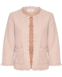 Cream - Truien & Vesten ,Roze ,Katoen Rose Dust Vest Met Ruches - Lyst