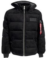 Alpha Industries - Jassen ,Zwart ,Katoen Puffer Cord Jacket - Lyst