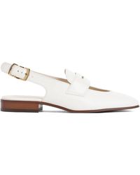 Tod's - Weiße leder penny loafers - Lyst