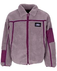 Huf - Jassen ,Paars ,Polyester Paarse Sherpa Jas Met Mesh Voering - Lyst