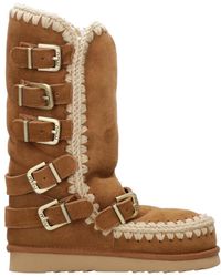 Mou - Schoenen ,Bruin ,Wol Eskimo 40 Buckle Straps - Lyst