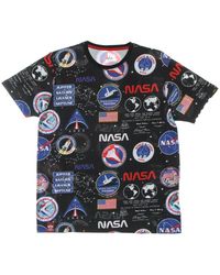 Alpha Industries - Tops ,Zwart ,Katoen Zwart All Over Print T-Shirt - Lyst