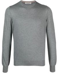 La Fileria - Grauer Woll Rundhals Pullover - Lyst