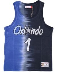 Mitchell & Ness - Fitness ,Blauw ,Tank Top Nba Vertical Tie Dye - Lyst