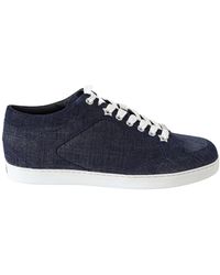 Jimmy Choo - Miami Blue Denim Sneakers Voor - Lyst