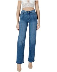 Ichi - Jeans ,Blauw ,Katoen Wijde Jeans Lente/Zomer Collectie - Lyst