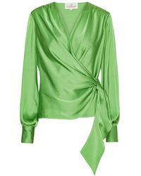Karmamia - Elegante Grüne Ines Bluse - Lyst