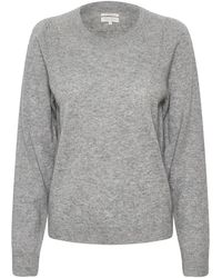 Part Two - Kaschmir Grau Melange Strickpullover - Lyst