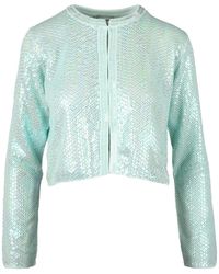 Twinset - Truien & Vesten ,Groen ,Katoen Aqua Cardigan - Lyst