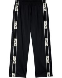 EA7 - Broeken ,Zwart ,Leer Slim Fit Broeken - Lyst