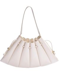 THEMOIRÈ - Weiße Vegane Schultertasche Mit Fächerdesign - Lyst