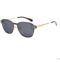 Polaroid - Occhiali da sole in metallo dorato con lente verde - Lyst