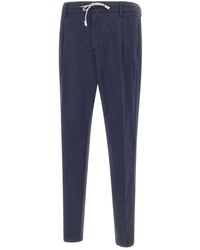 Eleventy - Broeken ,Blauw ,Katoen Slim-Fit Broek - Lyst