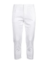 Dondup - Broeken ,Wit ,Katoen Ariel Cropped Broeken - Lyst