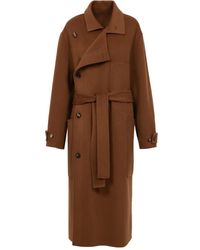 Philosophy Di Lorenzo Serafini - Jassen ,Bruin ,Wol Bruine Wollen Jas Met Riem - Lyst