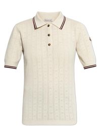 Moncler - Polo-Shirt Mit Logo-Patch - Lyst