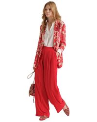 Maliparmi - Broeken ,Rood ,Fluid Crepe Broek - Lyst