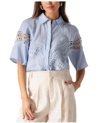 Copenhagen Muse - Lichtblauwe Elegante Blouse - Lyst