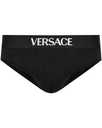 Versace - Baumwollslip Mit Logo - Lyst